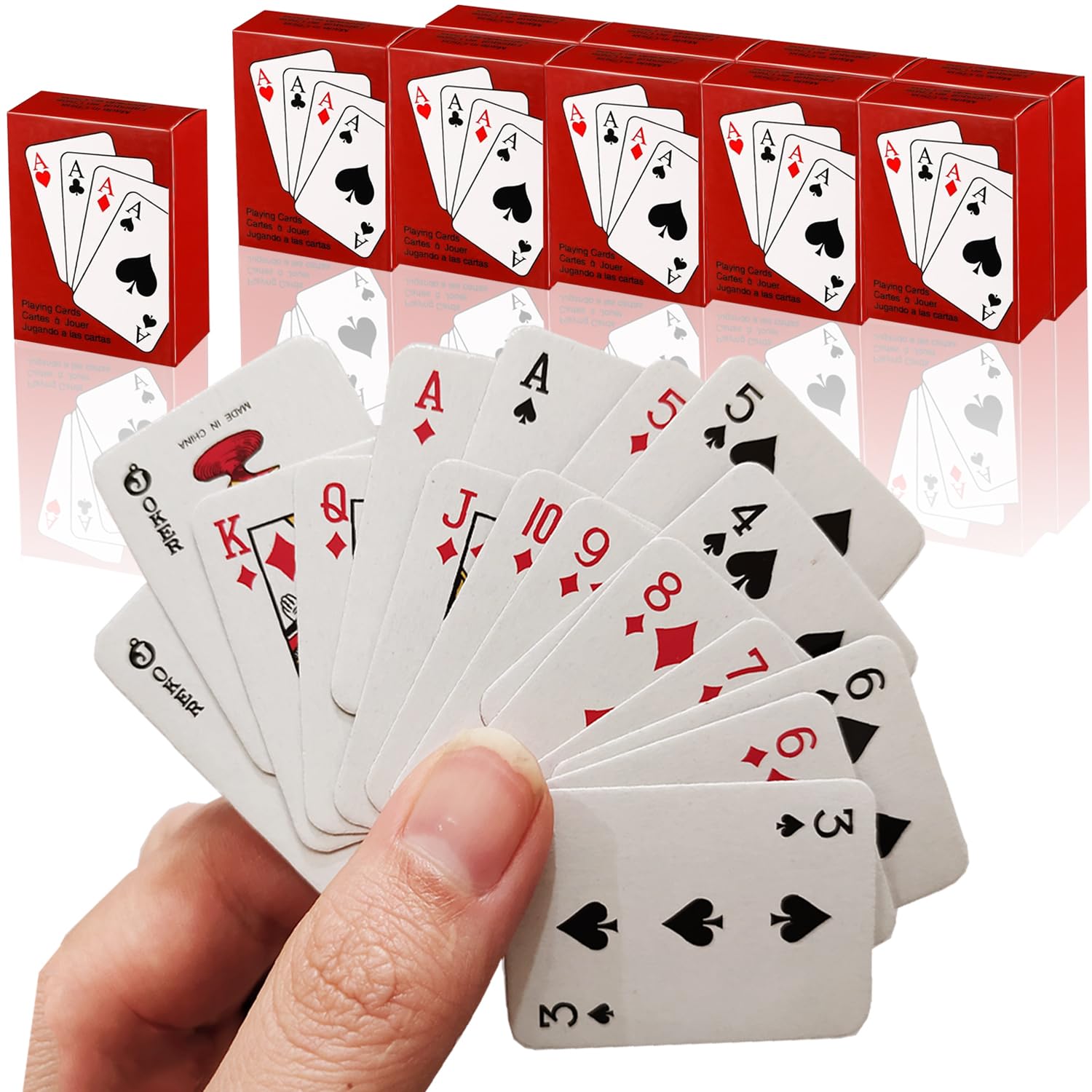 Bộ bài mini VOVCIG, 10 lá bài Poker, Mini Poker, Trò chơi du lịch 54 lá, Trò chơi bài Poker dành cho thanh thiếu niên Người lớn Trang trí nhà cửa: Amazon.co.uk: Đồ chơi & Trò chơi